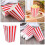 Popcornskopar Pappersbehållare Retro Randiga 25Pcs 4