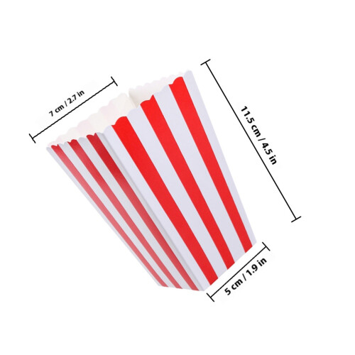 Popcornskopar Pappersbehållare Retro Randiga 25Pcs 1