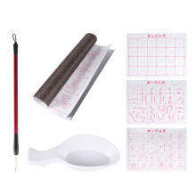 6Pcs/Set Kalligrafipenslar Tyg Matta Med Rutnät