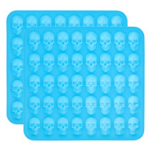 2St Halloween Skull Silikonformar 40-Kammig För Isbitar Choklad