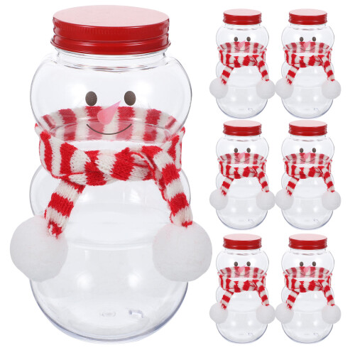10 Set Snömanneformade Dryckesflaskor Jul Med Halsdukar 1