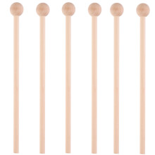 6 Pcs Träklubbor Slagverkskäppar Musikinstrument Ljusbrun