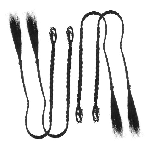 4Pcs Långt Flätat Hårtilbehör För Kvinnor Syntetiska