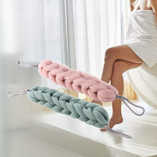 2 Pcs Scrub Back Exfoliator For Shower Body Scrubber Long Bath Pouf 2