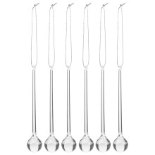 6Pcs Clear Acrylic Xmas Tree Icicle Hanging Ornaments Party Decor