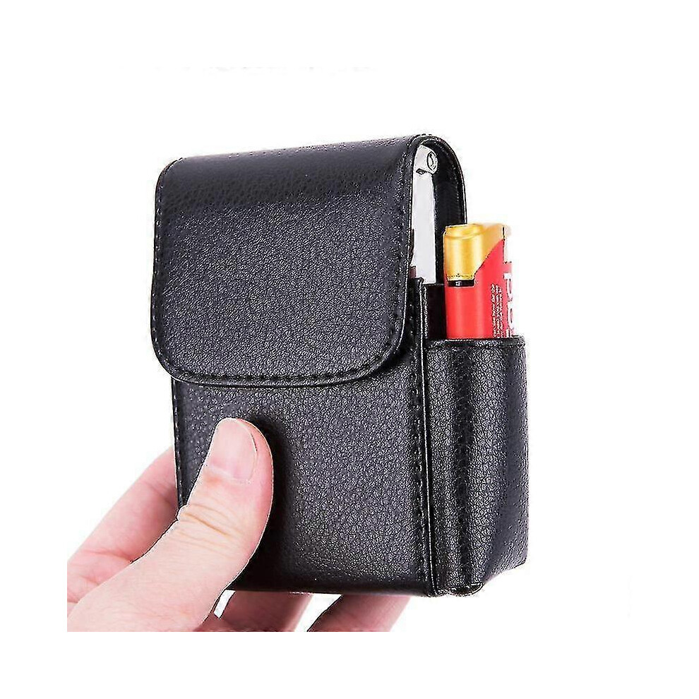 Kikidex (As Show, Grey) Cigarette Case With Pu Leather, Flip Lighter Bag, Business Card Case