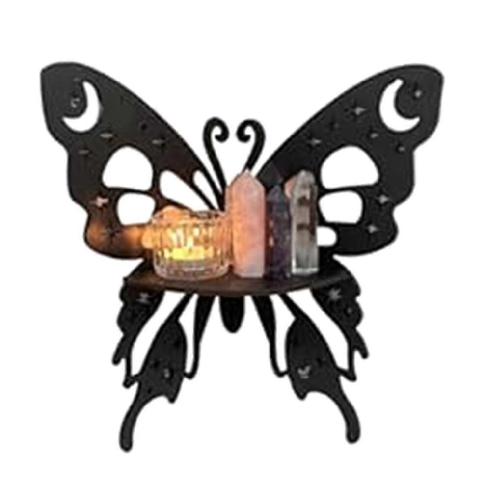 Kikidex (As Show, One Size) Butterfly Display Shelf, Wood Floating Shelves, Wall Corner Shelf, Stylish Corner Shelving, Butterf