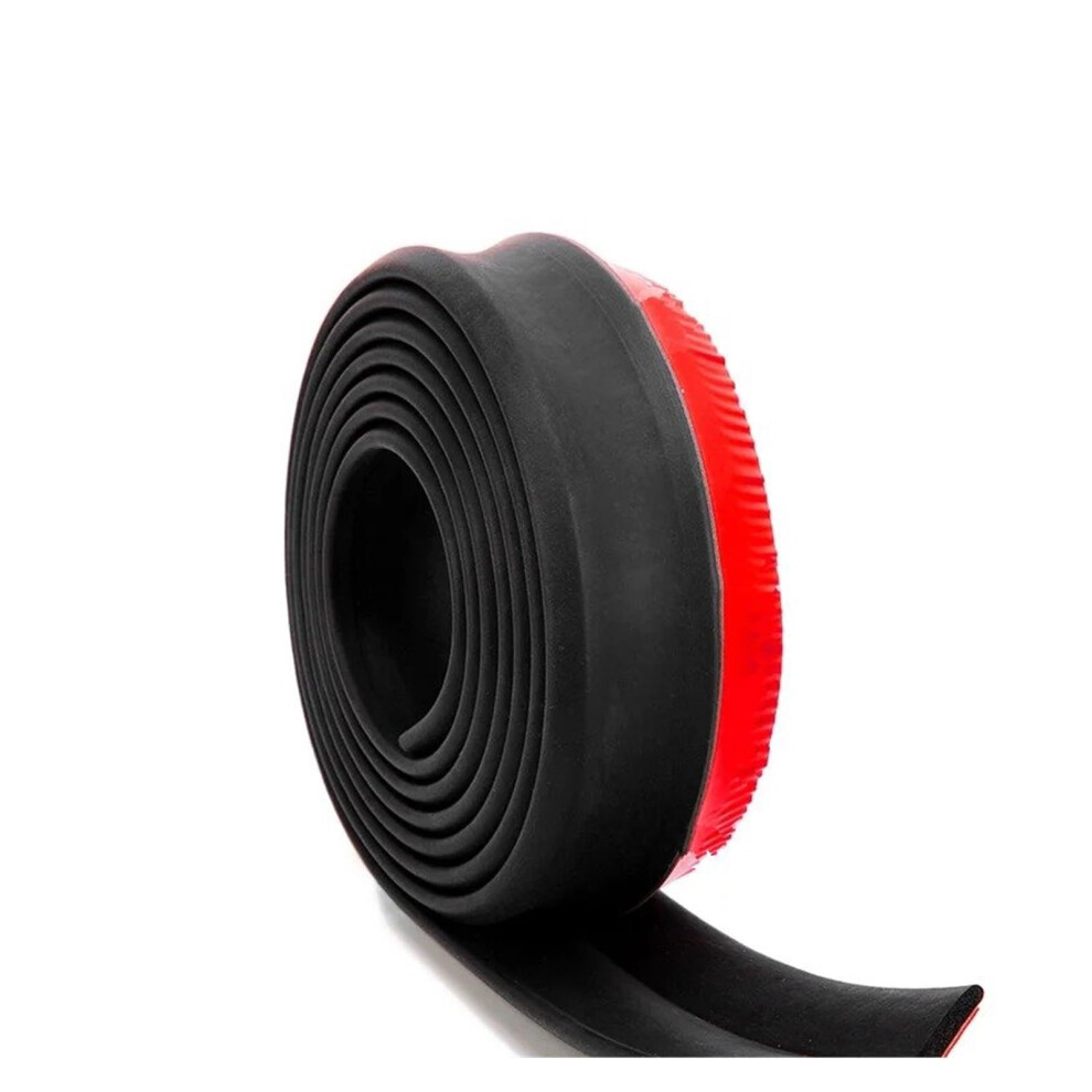 Side Panels Spoiler Universal Bumper Lip, 2.5M (98.43In) Rubber, Car Side Skirt Panel Splitter Lip Black 9105992811946
