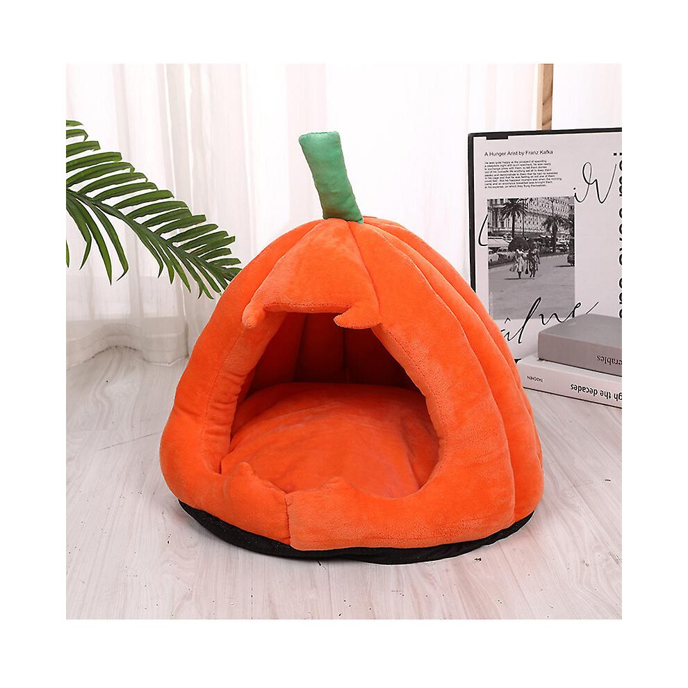Kikidex (As Show, One Size) Cute Pumpkin Cat Bed For Indoor Cat House Tent With Removable