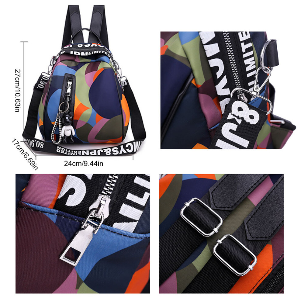 Women's Oxford Cloth Bear Pendant Backpack, 24*14*27cm Casual Girl's Pack-image-OPC-PMHTNYT-NEW