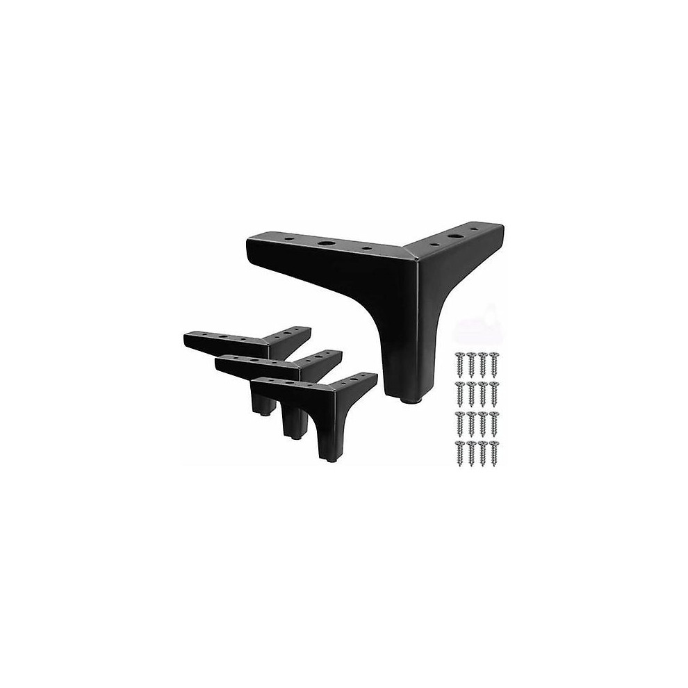 Kikidex (As Show, One Size) Set Of 4 Triangle-Shaped Metal Bed Legs - Height Of 10Cm Black