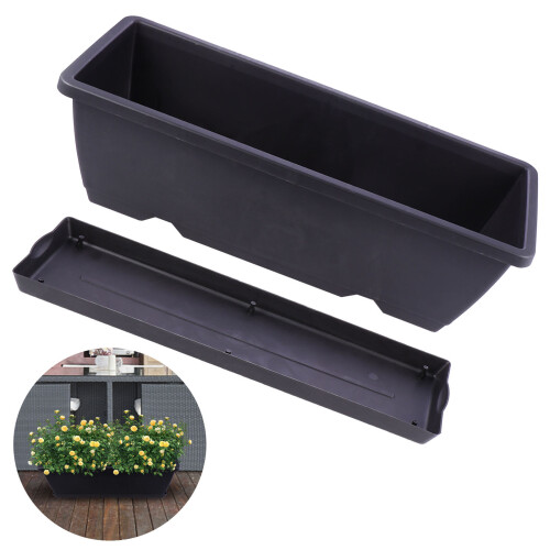 Rektangulär Trädgårdsplanter Plastplantkruka Avloppshål 1