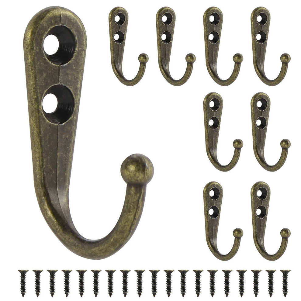 Kikidex (As Show, One Size) 40 Pack Rustic Wall Hooks With Screws (Bronze) Bronze