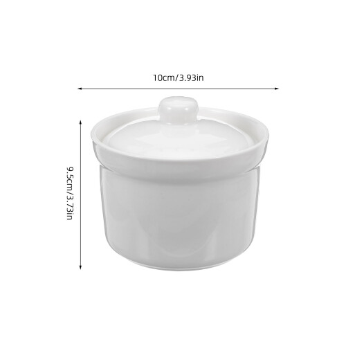 Ceramisk Stew Soppkittel Dessertmugg Med Lock För Hem Present 2