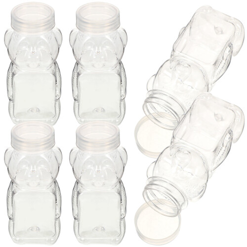 6Pcs Björnformad Transparent Honningsflaska För Förvaring
