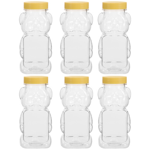 6Pcs Björnformad Transparent Honningsflaska För Förvaring 2