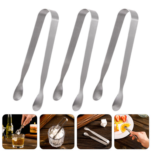 3St Stainlessstål Serveringspincett För Mat Istänger 2