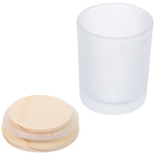 (S) Bougeoirs Verre Avec Couvercle Bambou Pour Déco