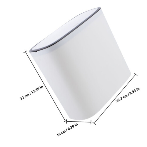 Bathroom Trash Can Basket Plastic White 1pcs 1