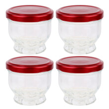 4St Glasflaska För Pudding Hettresistent Kubformad 75 Ml