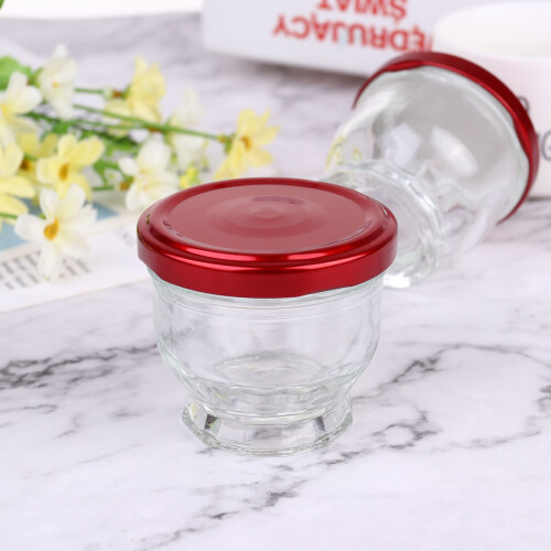 4St Glasflaska För Pudding Hettresistent Kubformad 75 Ml 2