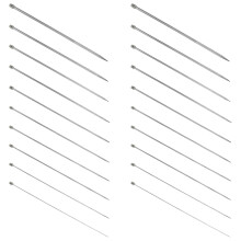 11Paare Stricknadeln Silber Single Pointed Gerade Nadeln Set