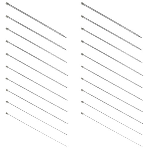 11Paare Stricknadeln Silber Single Pointed Gerade Nadeln Set