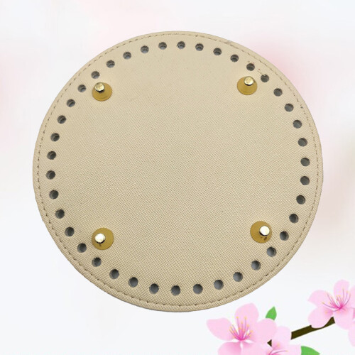 14 Cm Rund Pu Handgjord Stickaccessoar För Väskor Diy 1