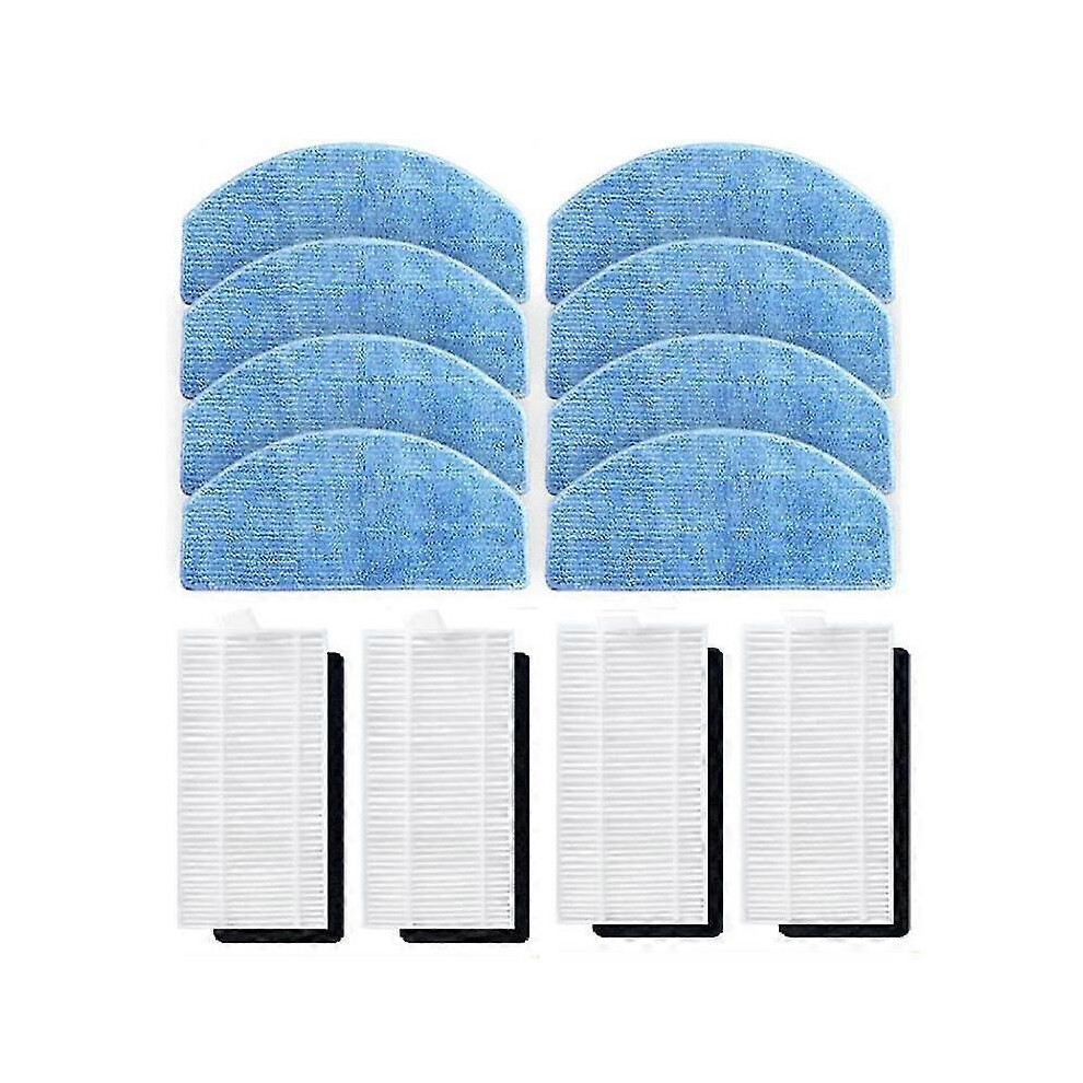Kikidex (As Show, One Size) 12Pcs Hepa Filter Mop Cloth For Tikom G8000/G8000 Pro / Honiture G20/G20 Pro Vacuum Cleaner Replace