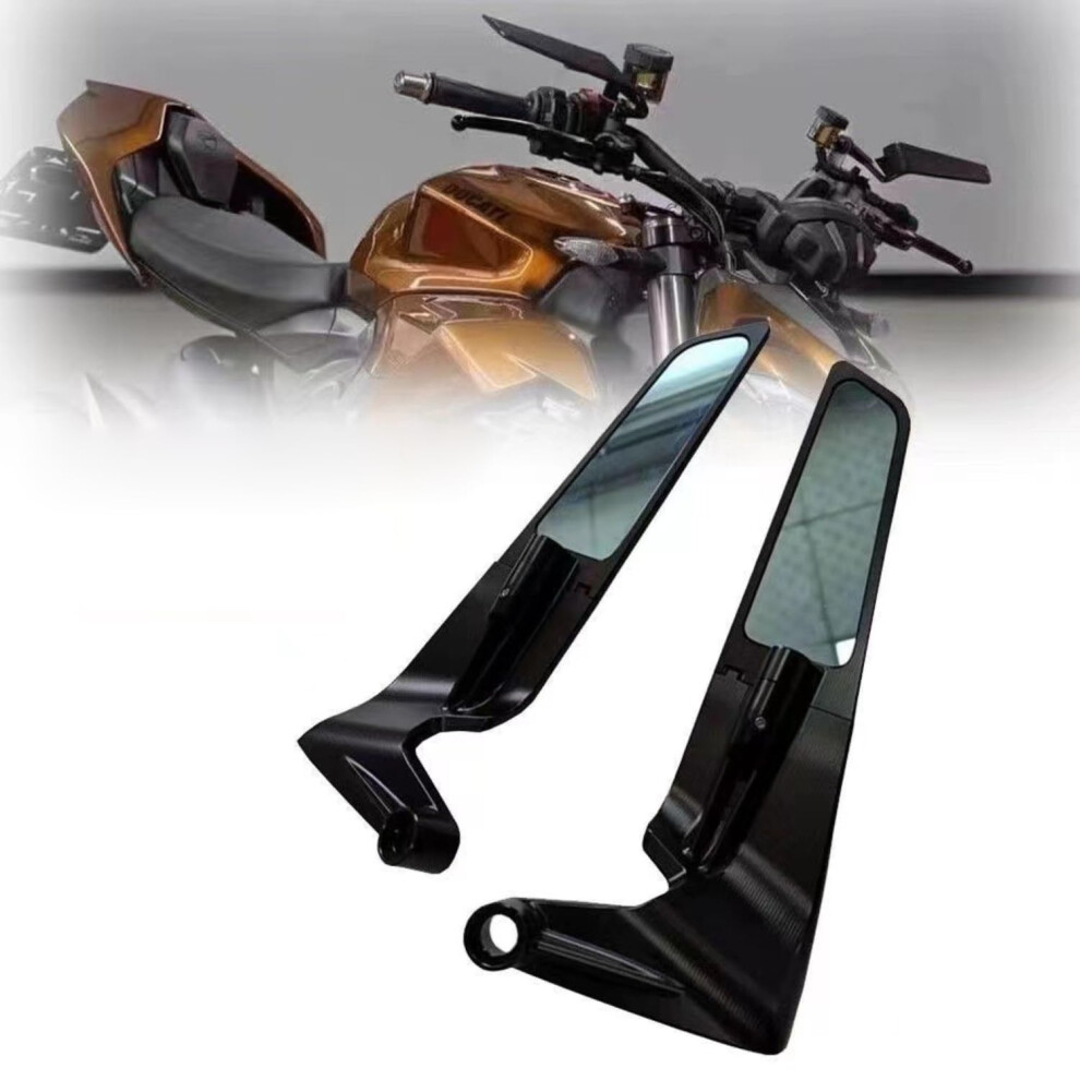 Universal Motorcycle Rearview Mirrors Adjustable Rotating, Foldable Hd Handlebar Wing Mirrors, Scooter Atv Bike Compatible 9105992812295