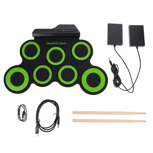 1 Set Trumset, Bärbar USB Elektronisk Trummaskin För Barn 2