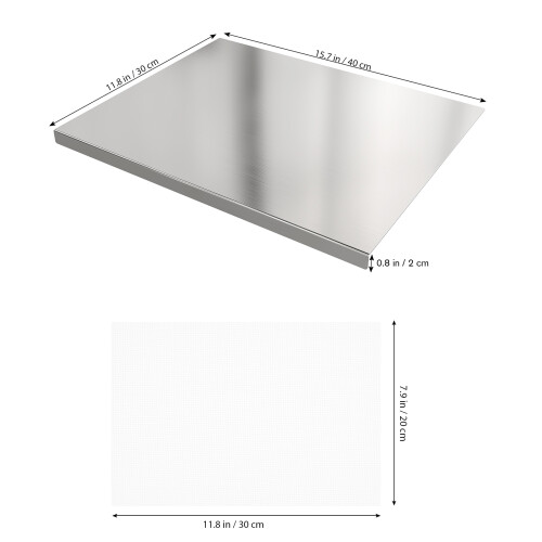Silver Cutting Board Large 1pack 15.72x11.79x0.79in 2