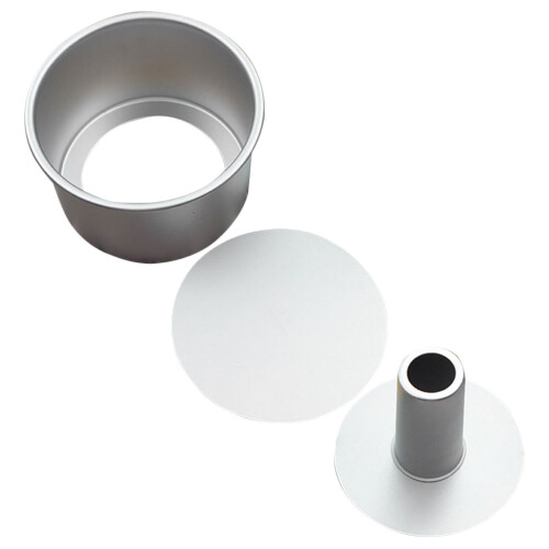 Cake Baking Tray Round Cake Mold Aluminium Alloy Silver 1pack