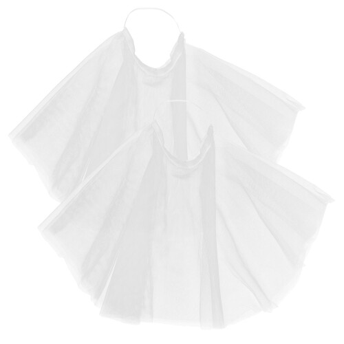 2St Polyester Bruidsjurk Afneembare Tule Mouwen Dames Wit 2