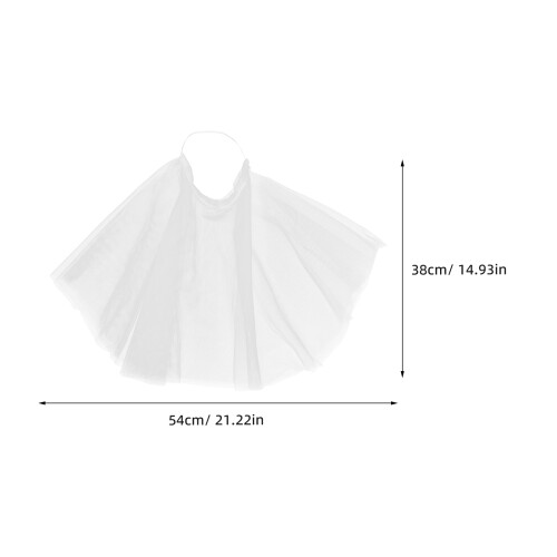 2St Polyester Bruidsjurk Afneembare Tule Mouwen Dames Wit 1