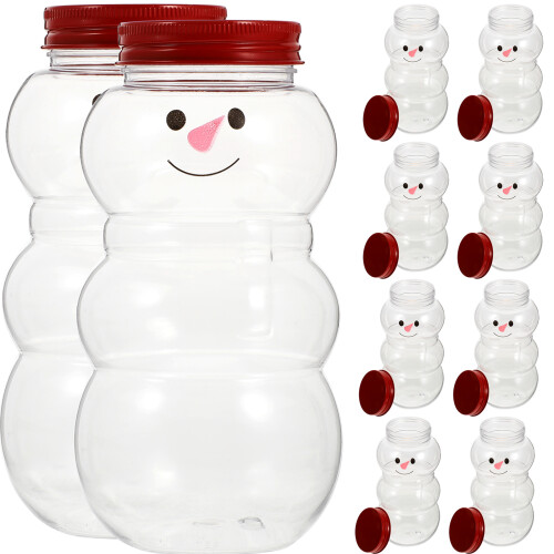 10Pcs Jul Dryckflaskor Saft Mjölkflaskor Present