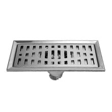 (As show, One size) Large-Traffic Stainless Steel Bathroom Shower Square Floor Waste Grate Sanitary 20Cm X10Cm Floor Dr