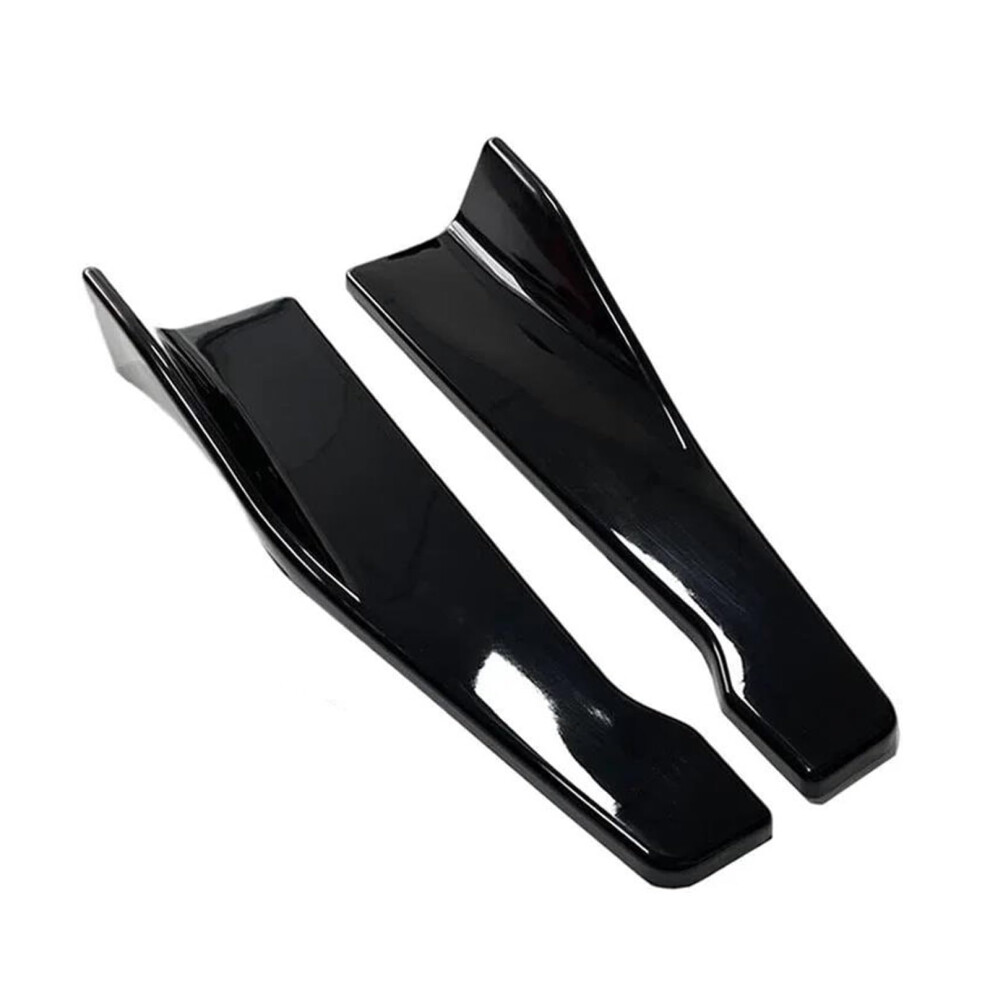 Body Skirt Lip Winglets Universal Fit Car Side Skirt Bumper Spoiler Splitter Protector Black 9105992813070