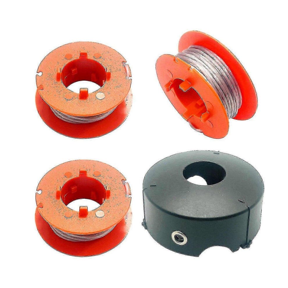 Kikidex (As Show, 5 Spools 1Cover) 3 Spools 1Cover Strimmer Spool Replacement For Bosch Art 23 26 30 Grass Trimmer Automatic Spool Line