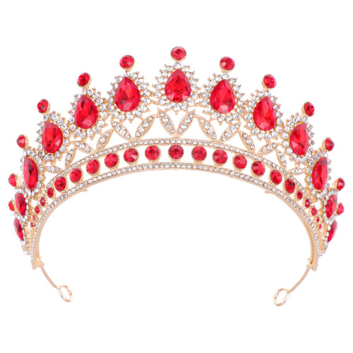 1Pièces Couronne Rouge Cristal Élégante Pour Mariage