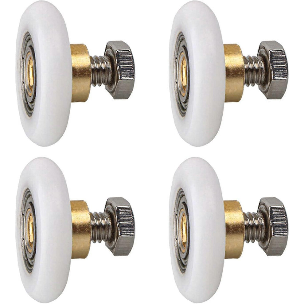 Kikidex (As Show, One Size) Shower Door Roller 25Mm, Roller Caster Wheel For Shower Door Sliding Casters Door Roller Replacement Wheel 4 Pieces (25Mm)