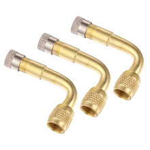 3Pcs Golden Steel Tire Stem Extension Adaptor for Car Truck Rv