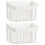 2Pcs Self Adhesive Bathroom Shower Organizer White Wall-Mounted Rack 4
