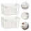 2Pcs Self Adhesive Bathroom Shower Organizer White Wall-Mounted Rack 7