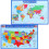 1 Set Geografi Länder Karta Affisch Hemundervisning 1