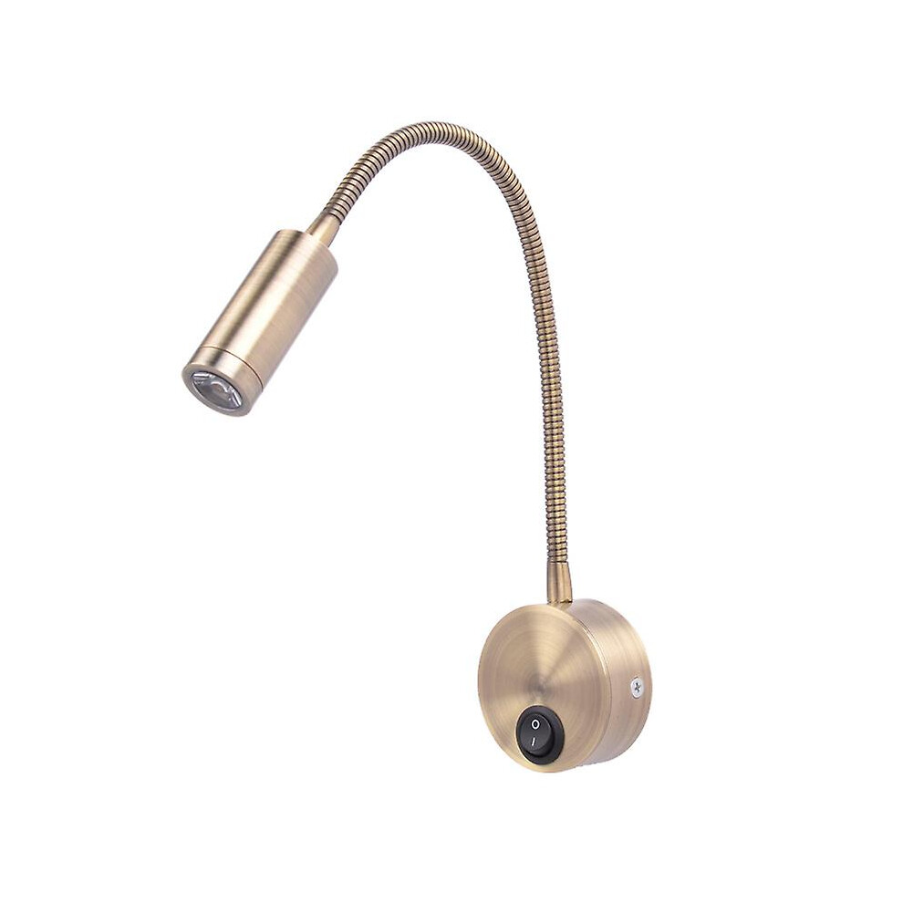 Kikidex (As Show, One Size) Reading Light, Led Bed Reading Light With Socket, 3W Warm White Reading Light With Switch, Bronze