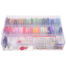 Embroidery Kit 50 Färger Sytråd Med Verktyg Plastlåda För Nybörjare