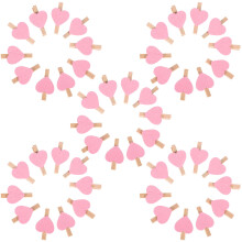 50Pcs Små Träklämmor För Foto Målning (Rosa)
