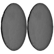 2Pcs Restaurant Steak Plate Multi Function Dessert Tray Slate Board