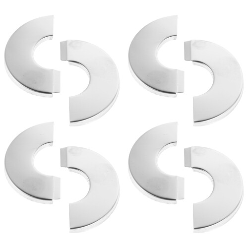 4Pcs Rörväggtäckning, Rostfritt , Kranhålstäckning, Fläns